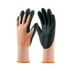 Guantes resistentes a cortes con revestimiento de poliuretano y revestimiento de HPPE verde / naranja calibre 13