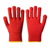 Guantes tejidos de poliéster rojo calibre 10